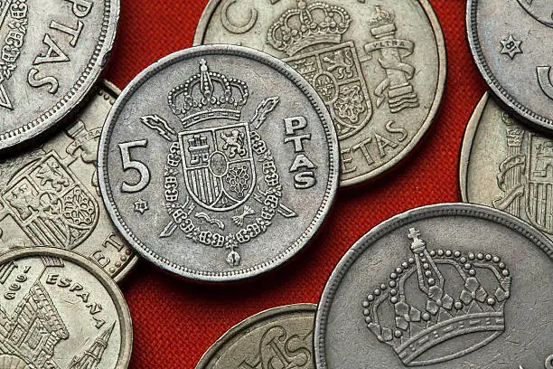 Photo of Coins of Spain. Spanish national emblem