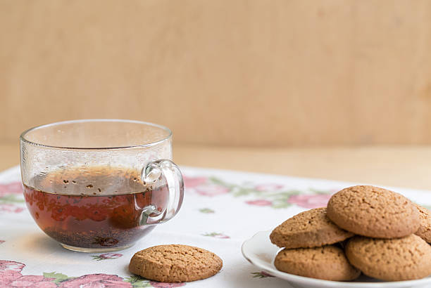 istock Breakfast with cup of tea and biscuits. 513544374