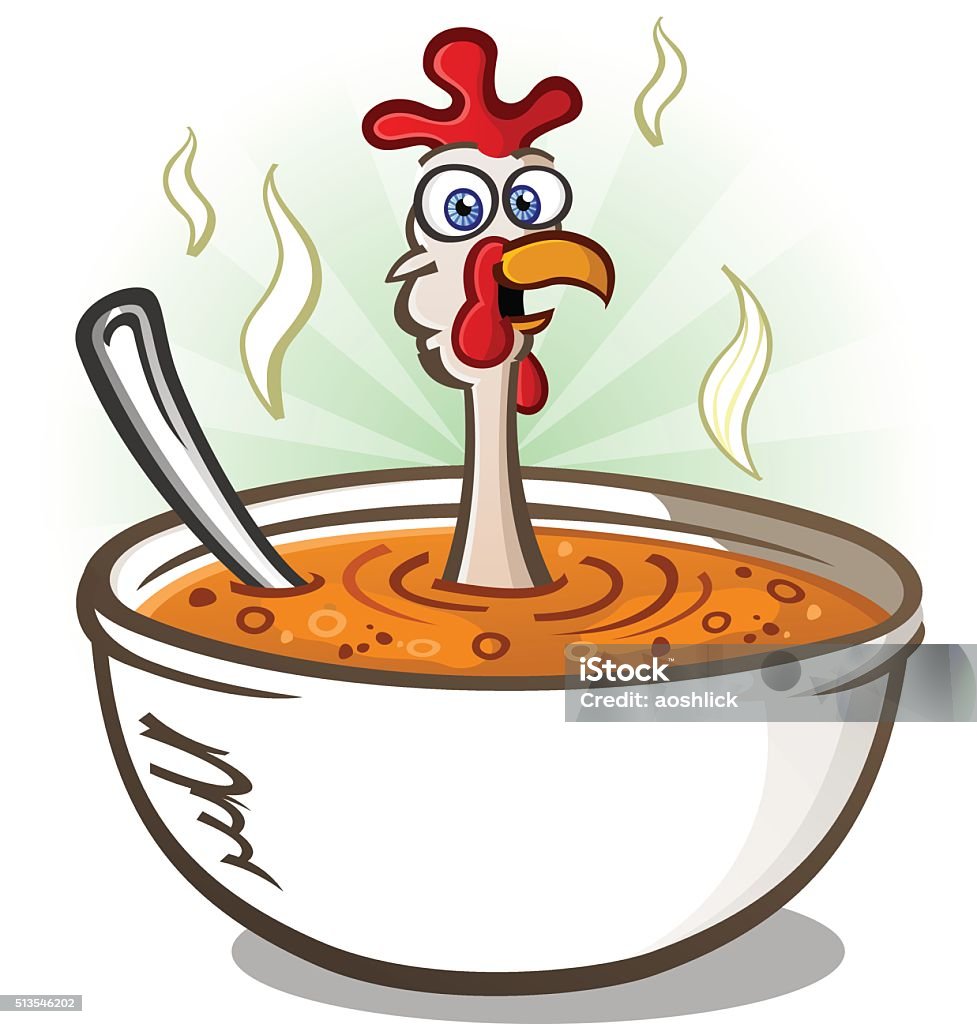 Chicken Soup Cartoon Character Stock Illustration - Download Image Now - Chicken  Soup, Cartoon, Chicken - Bird - iStock