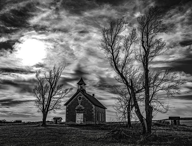 One room schoolhouse out in the country in the Flinthils of Kansas.