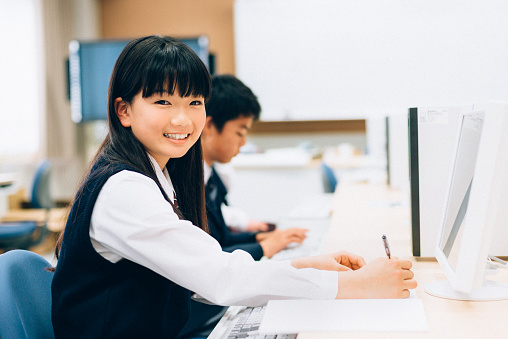 Japanese Junior High School Students in Computer Lab