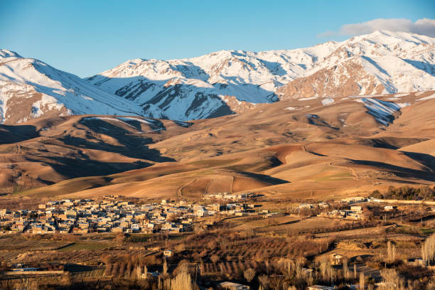 istock Valley & Snow capped Zagros Mountains near Borujerd Iran 513551112