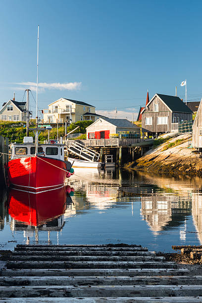 Peggy's Cove Harbour scene, fishing village, Nova Scotia stock photo