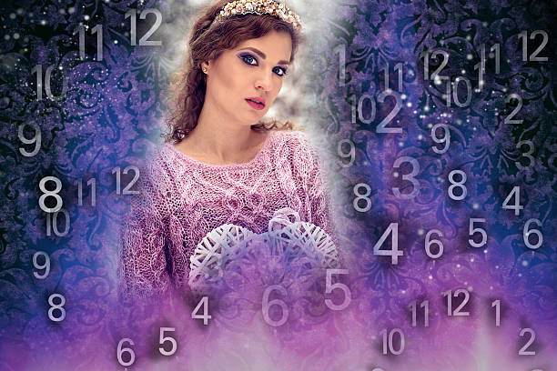 istock Woman's face, magic of figures, numerology 513555628