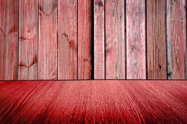 istock Rustic red wooden background / backdrop, in diminishing perspective. 513556596