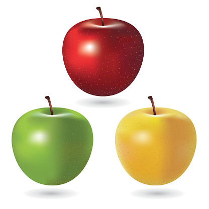 Vector apple illustrations. EPS10 with layers (removeable) and alternate formats (hi-res jpg, pdf). 
