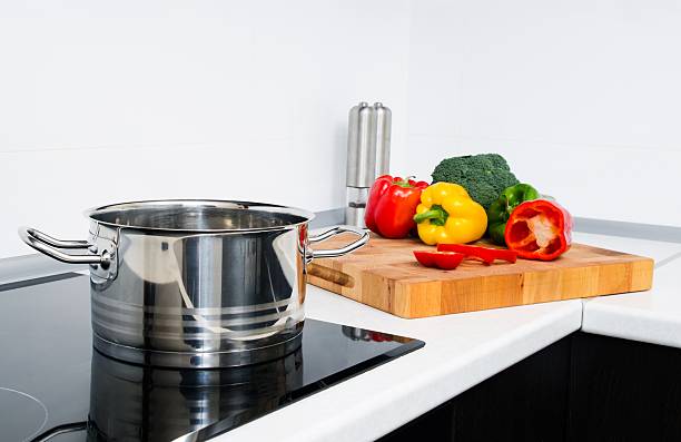 istock Pot and vegetables in modern kitchen with induction stove 513567535