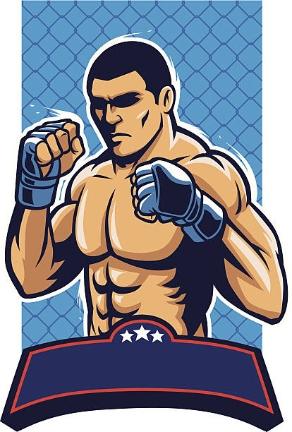 mma fighter vector of mma fighter lightweight weight class stock illustrations