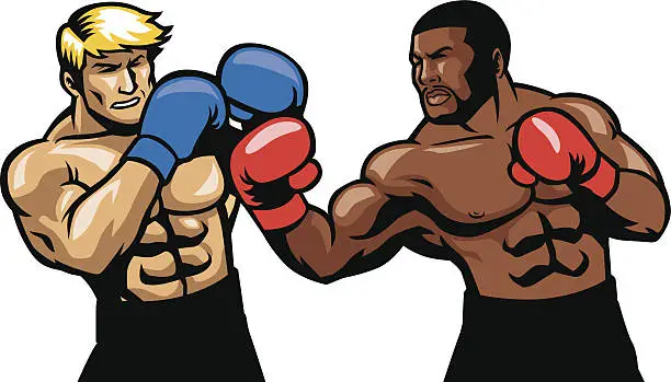 Vector illustration of boxing fight