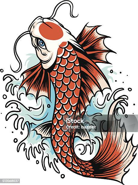 Koi Fish Tattoo Stock Illustration - Download Image Now - Koi Carp, Tattoo, Japan