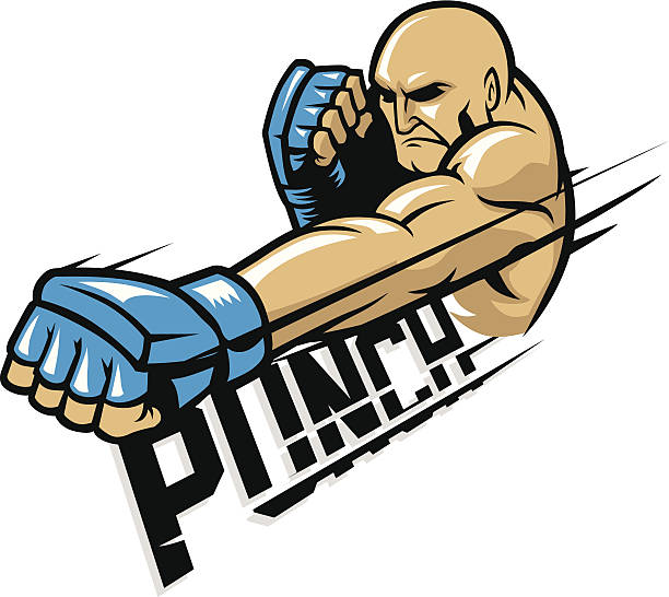 mma fighter punch vector of mma fighter punch sports glove stock illustrations