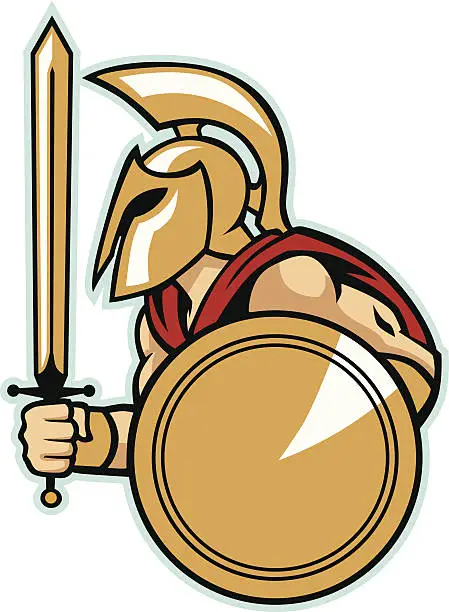 Vector illustration of spartan army with shield