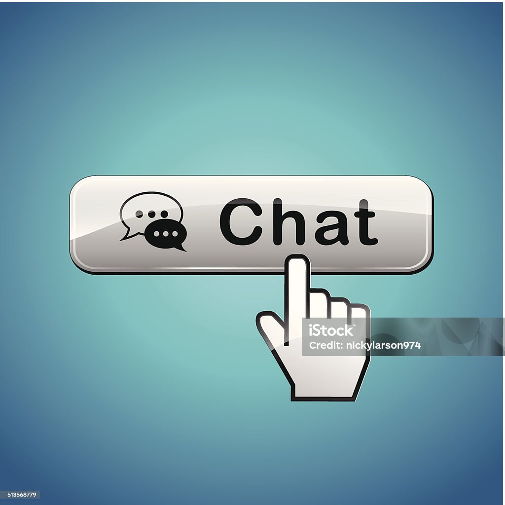 Chat Button Simple Vector Chat Button Stock Illustration - Download Image Now - Abstract ...