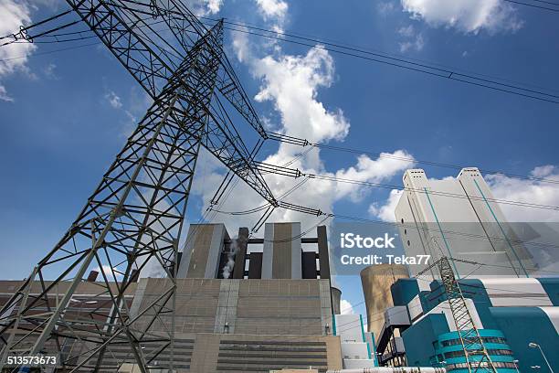 Big Coal Power Plant In Germany Stock Photo - Download Image Now - Architecture, Blue, Chimney