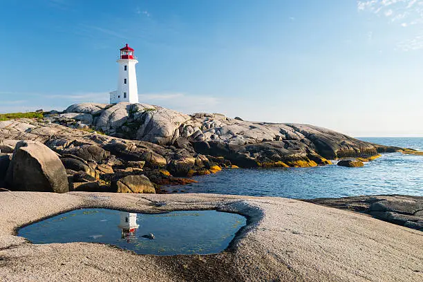 Peggy's Cove Lighthouse, Nova Scotia, Canada, Maritime provinces. 