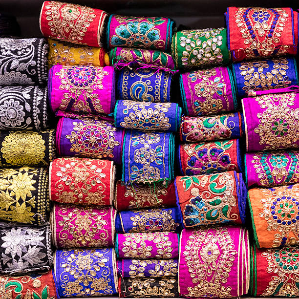 istock Embroidered Ribbon at Hagi Bazaar, Shiraz, Iran 513585650