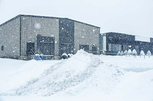 Blizzard Snow Storm Industrial Warehouse Office Building