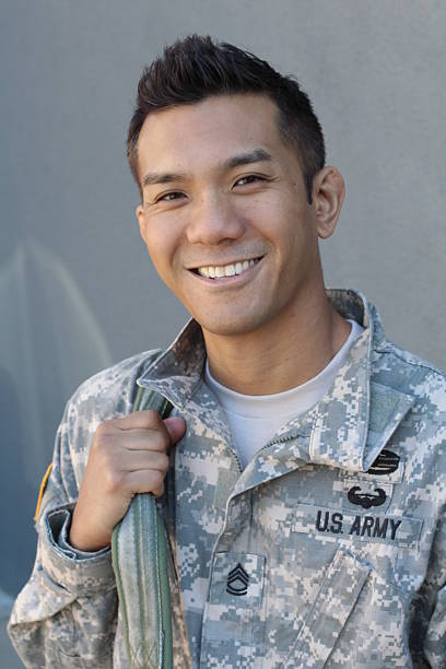 istock Military handsome Asian army man 513587476