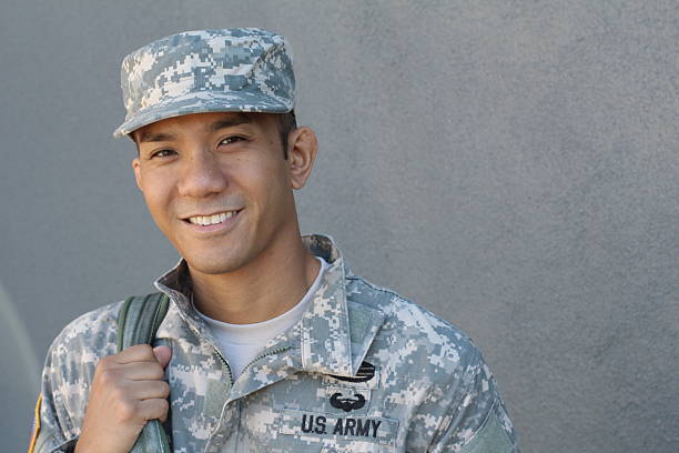 istock Military Asian army man with copy space 513587826