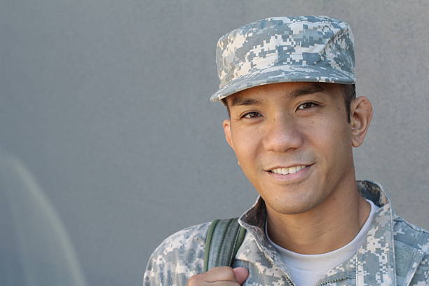 istock Military Asian army man with copy space 513587904