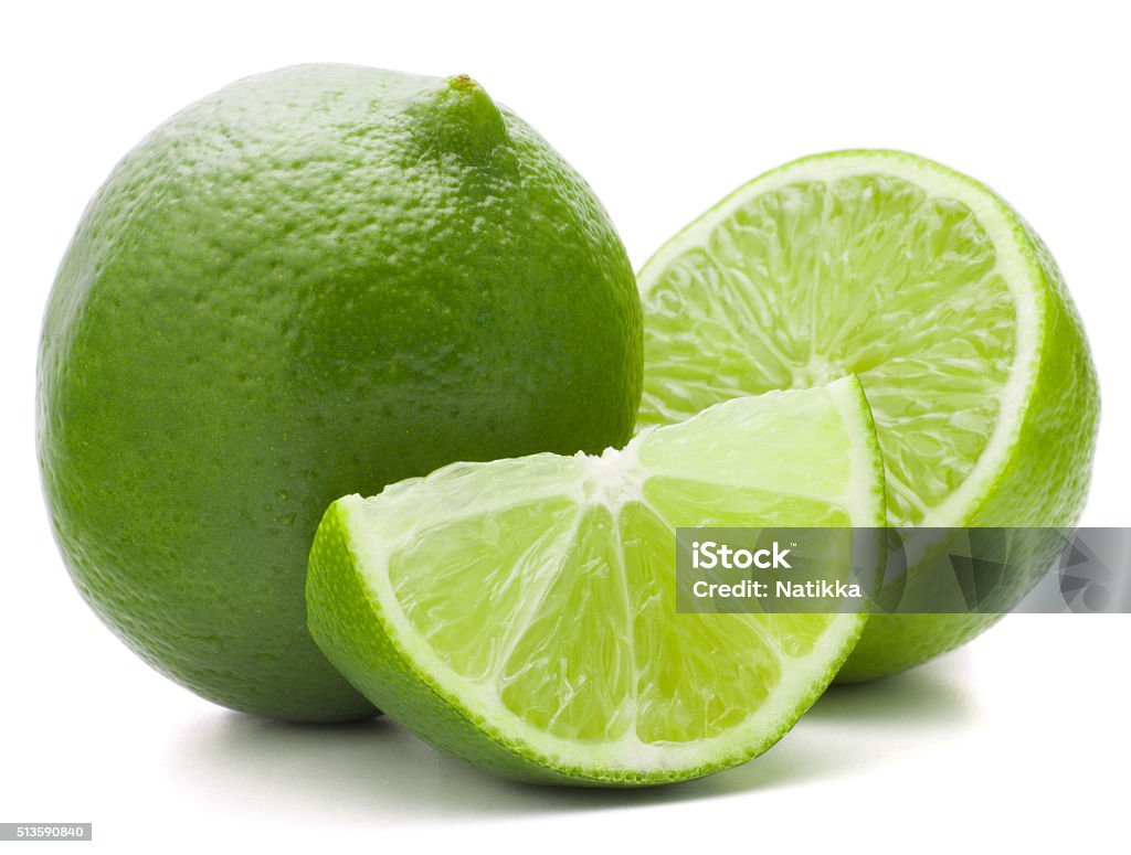 Citrus lime fruit isolated on white background cutout Lime Stock Photo