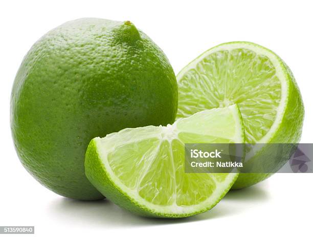 Citrus Lime Fruit Isolated On White Background Cutout Stock Photo - Download Image Now