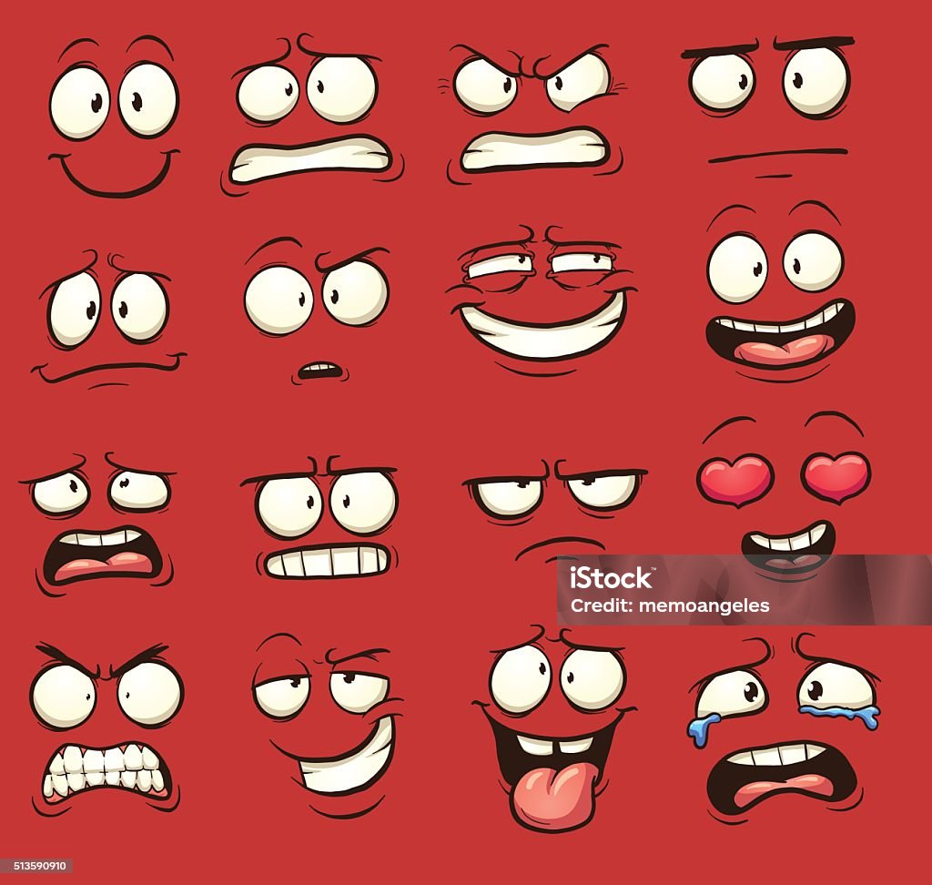 Cartoon Faces Stock Illustration - Download Image Now - Sticking Out  Tongue, Anger, Bizarre - iStock