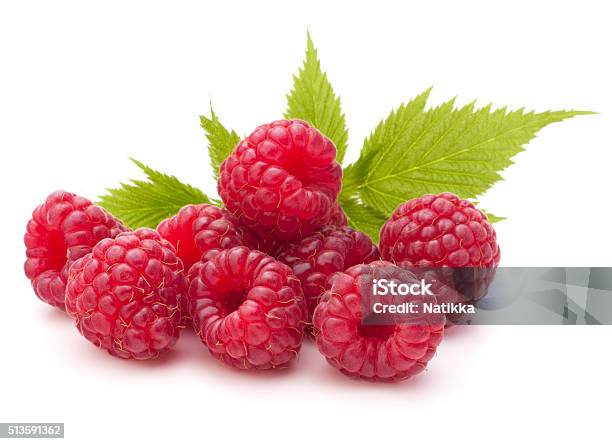 Sweet Raspberry Isolated On White Background Cutout Stock Photo - Download Image Now