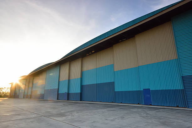 istock Closed  hangar in aerodrome 513592272