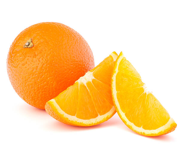 istock Whole orange fruit and his segments or cantles 513592652
