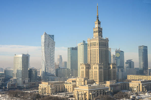 Warsaw skyline, Poland stock photo