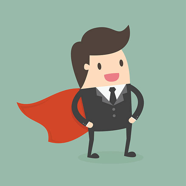 super biznesmen - fun red men cape stock illustrations