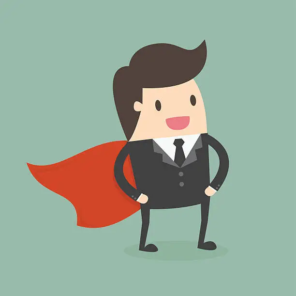 Vector illustration of Super Businessman