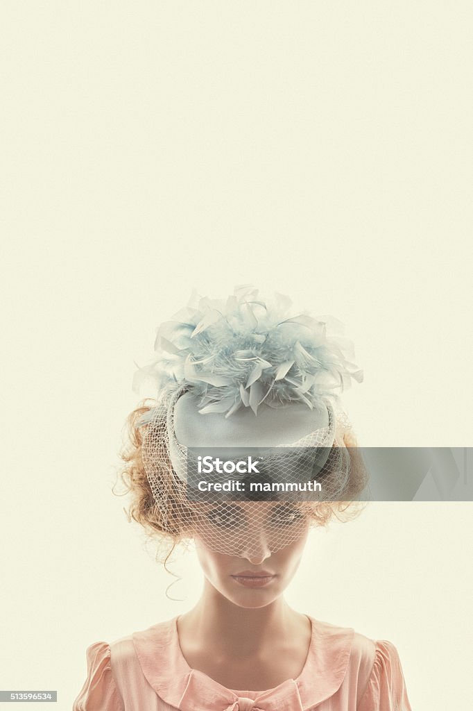 Retro woman Vintage woman portrait  Hat Stock Photo