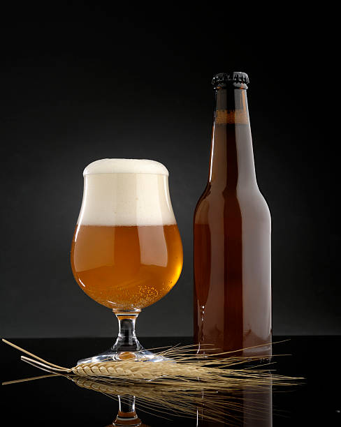 istock craft beer glass with bottle 513601502