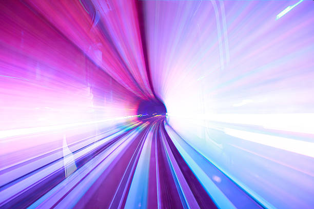 istock Through the long of lighting tunnel 513601838