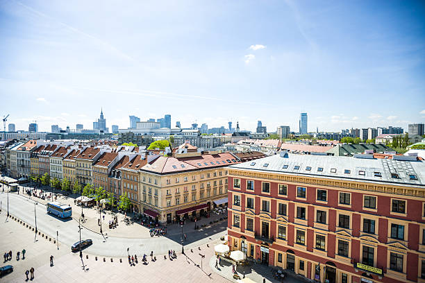 istock Warsaw cityscape from above 513602302