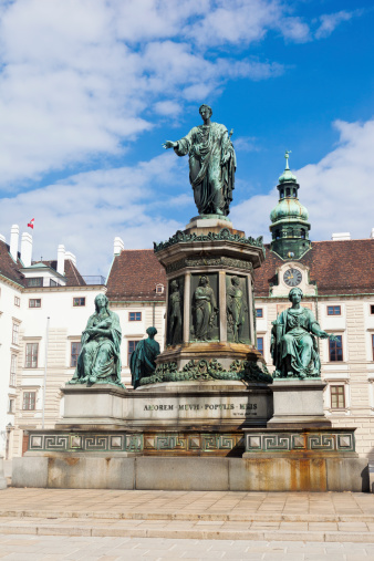 Statue of Francis II (Franz II) at the Hofburg Palace in Vienna, Austria.  Statue was made in 1846.