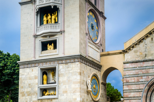 Clock tower od Messina duomo. Sicily, Italy