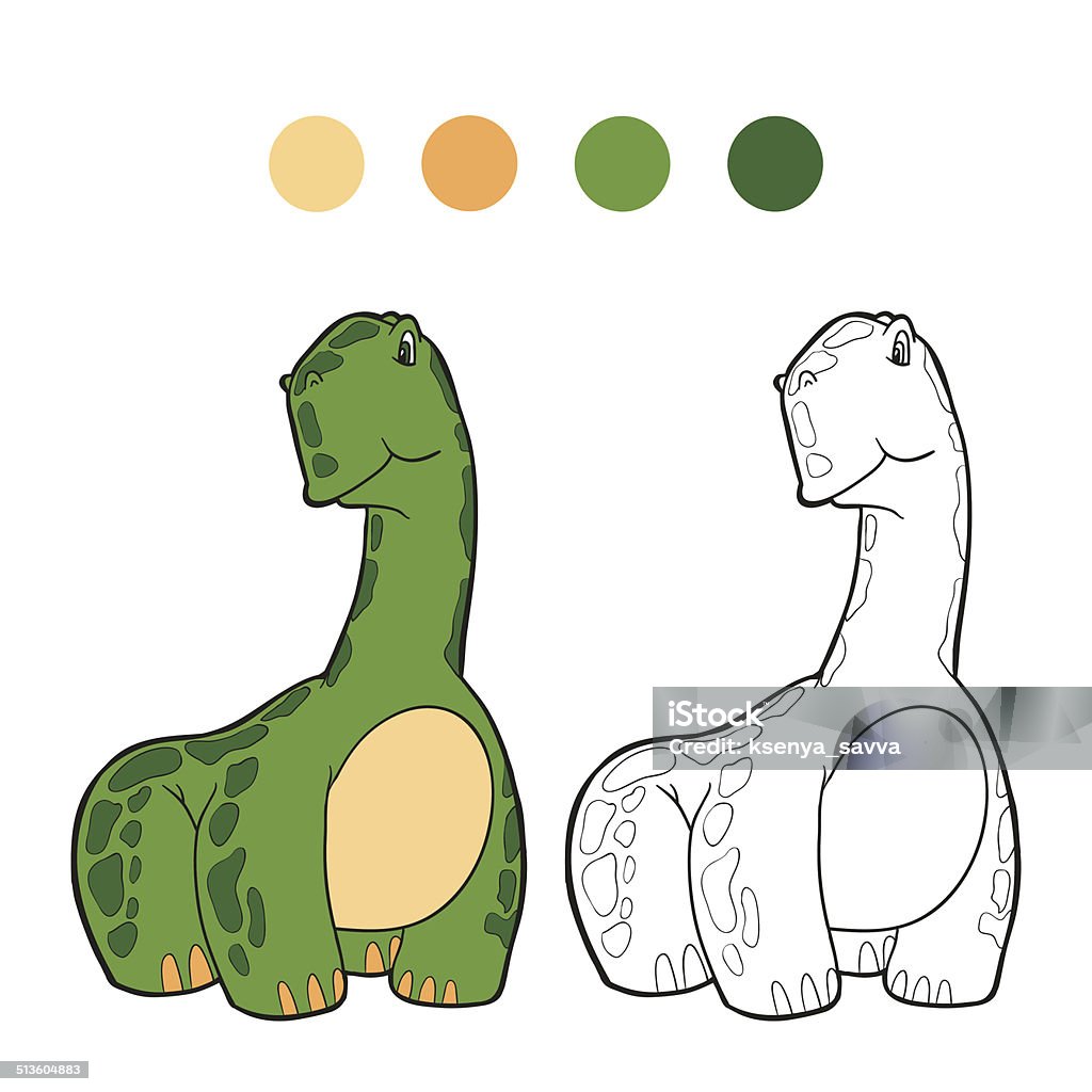 Coloring book (dinosaur) Activity stock vector