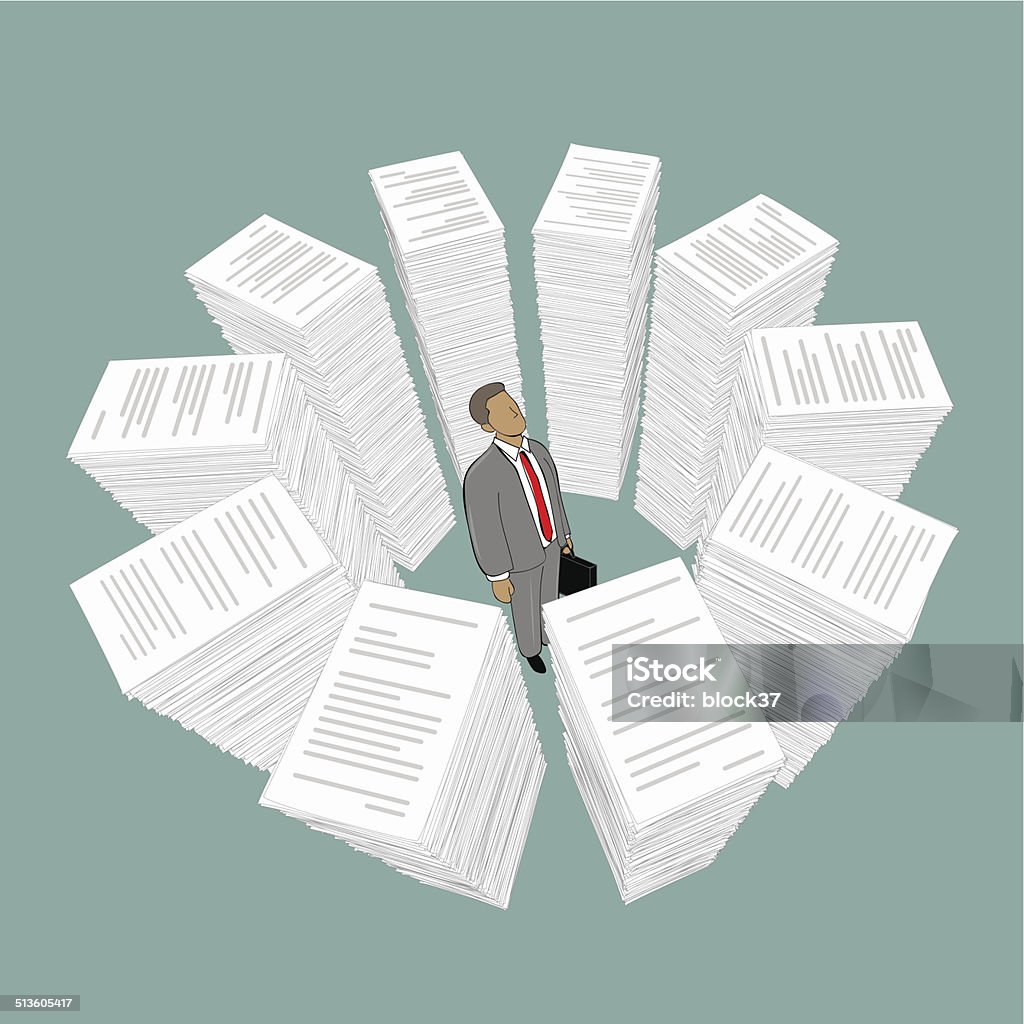 stack of papers vector image of stack of paper. Transparency used. Surrounding stock vector