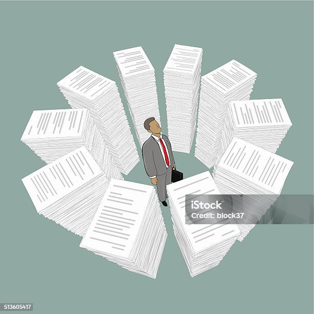 Stack Of Papers Stock Illustration - Download Image Now - Surrounding, Document, Paperwork