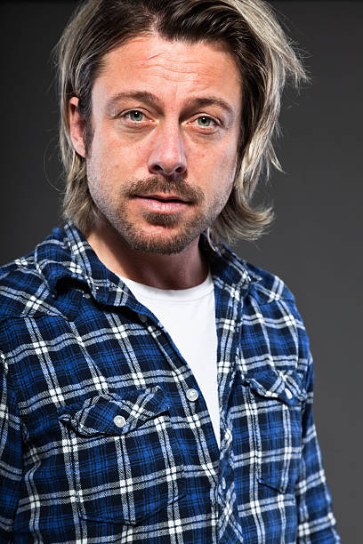 istock Expressive young man with blond long hair and beard. 513606283