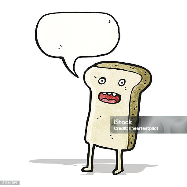Cartoon Slice Of Bread Stock Illustration - Download Image Now - Bizarre,  Bread, Cheerful - iStock