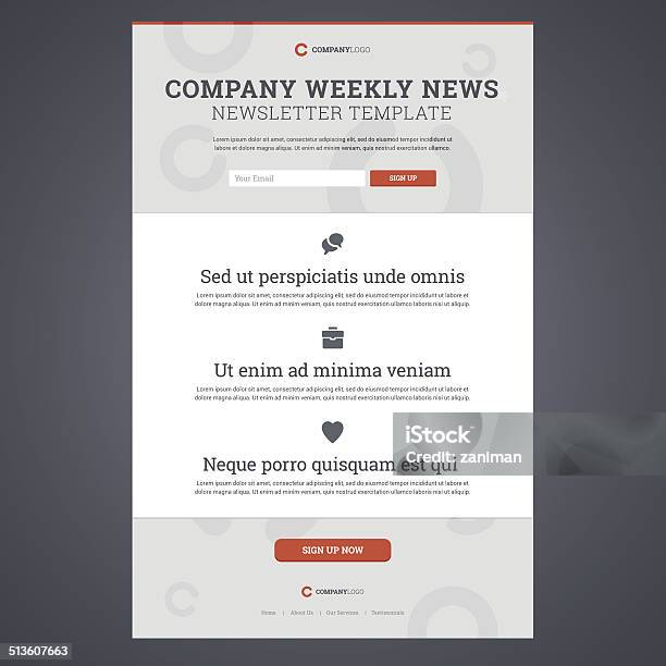 Company News Newsletter Template Stock Illustration - Download Image Now - Template, E-Mail, Newsletter