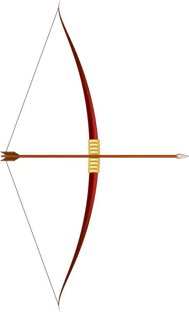 Vector illustration of Red bow and arrow