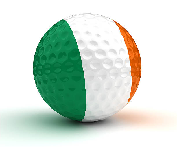 irish golf ball - irish culture republic of ireland irish flag sport stock-fotos und bilder