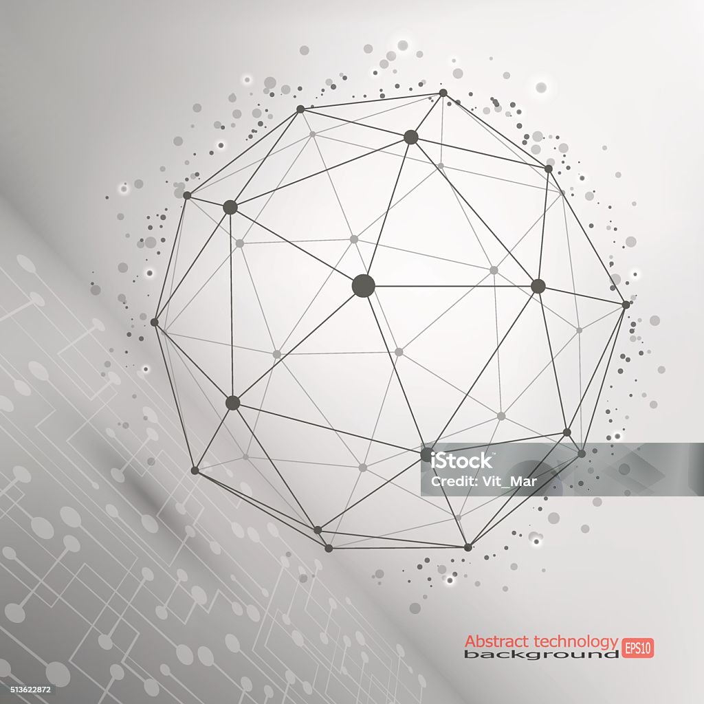 Wire frame mesh polygonal element Sphere with connected lines and dots. Connection Structure. Complex geometric shapes.  Geometric Modern Technology Concept. Social Network Graphic Concept Computer Network stock vector