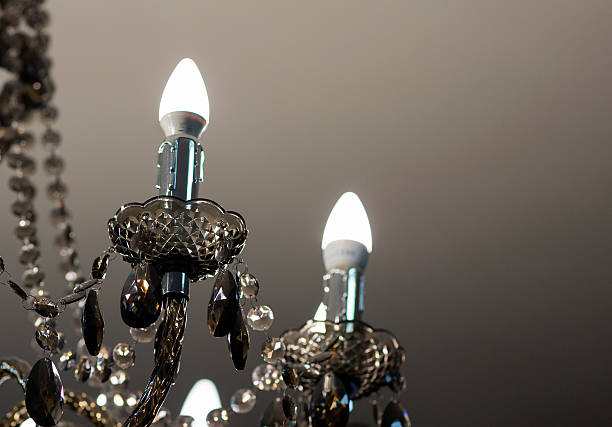 istock Brass chandelier with crystal. 513623566
