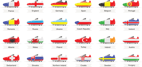 football euro 2016 competitor countries icons vector